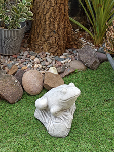 Stone Statue Of A Frog Garden Ornament Toad Reconstituted Stone Aged Finish