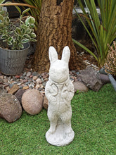 Load image into Gallery viewer, STONE GARDEN RABBIT MOON GAZING HARE GARDEN ORNAMENT Aged Stone Finish
