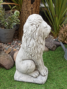 Upright Large Lion Statue Stone Concrete Animal Garden Ornament Stone Finish