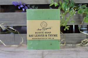 Handmade Artisan Rustic soap Bay Leaves & Thyme Friendly Traditional Soap SLS FREE Plastic Free