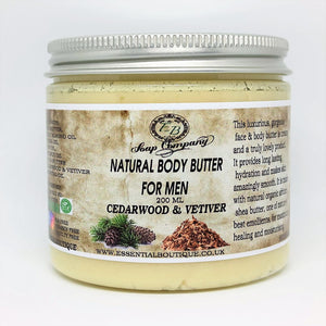 Handmade Face and Body Butter For Men Cedarwood & Pine 100% natural 200 ml