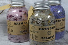 Load image into Gallery viewer, Rose Bath Salt Aromatherapy soak with dead sea salt detox rose petals 400g
